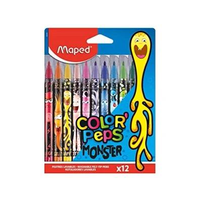 Abbildung von Maped Filzstifte, Fasermaler COLOR&#039;PEPS MONSTER mit mittlerer Spitze x12 Stifte
