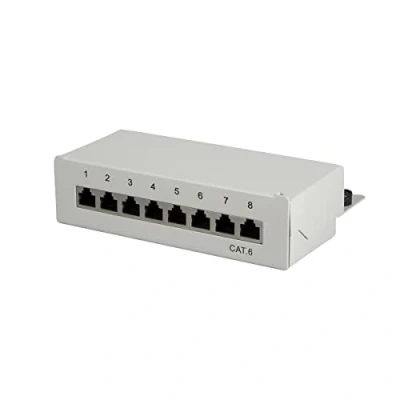 Abbildung von LogiLink Professional Cat.6 (250 MHz) Patchpanel Verteilerfeld, Tisch/Wand/Desktop, STP (geschirmt) 8 Port (RJ45)