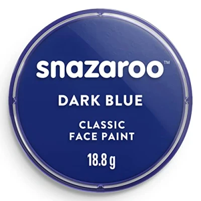Abbildung von Snazaroo 1118333 Schminkfarbe Dunkelblau, 18ml Topf hautfreundliche Gesichtschminke auf Wasserbasis, wasservermalbar, parabenfrei, Face &amp; Bodypaint Farbe für Kinder Erwachsene