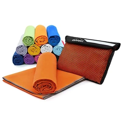Abbildung von gipfelsport Mikrofaser Handtuch Microfaser Handtücher Set, Strandtuch, Badetuch I groß, schnelltrocknend für Sport, Beach, Reise, Outdoor, Camping leicht, dünn, klein 80x40cm Orange