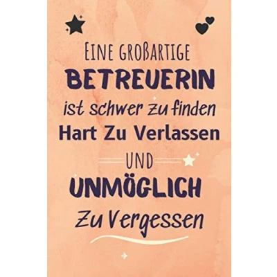 Abbildung von Eine großartige Betreuerin ist schwer zu finden: Geschenk für besten freund zum weihnachten Geburtstag Geschenke danke sagen, Notizbuch Tagebuch A5 liniert