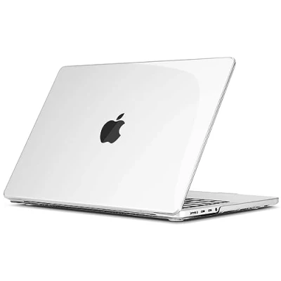 Abbildung von TECOOL Hülle für neuen MacBook Pro 14 Zoll mit M3 M2 M1 Pro/Max Chip 2021 2023 A2992 A2918 A2779 A2442, Ultradünne Schutzhülle Hartschale Transparent Case, Kristallklar