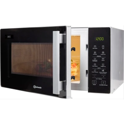 Abbildung von Bauknecht MW 254 SM Grill Mikrowelle Kombination/ Dampfgarfunktion inkl. Dampfgarbehälter/ 900 W/ 25 L Garraum/ Quartz 1050 AutoClean/ Schmelz Funktion/ Warmhalte Funktion