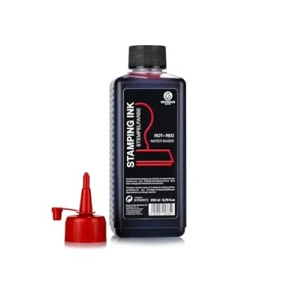 Abbildung von Octopus Fluids Stempelfarbe, Nachfüllfarbe zum Nachtränken von Stempelkissen und Stempelautomaten, 250ml rot ohne Öl