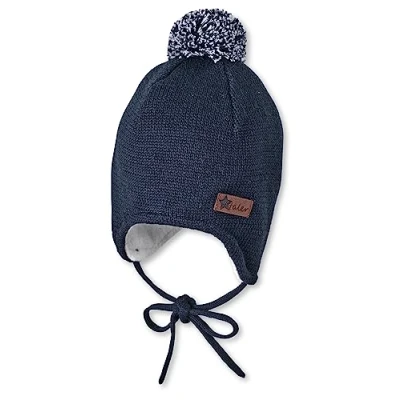 Abbildung von Sterntaler Strickmütze aus Multicolor Garn Unisex Bommelmütze mit tollem Strickmuster Kindermütze Futter wärmendem Microfleece Wintermütze Marine, 49