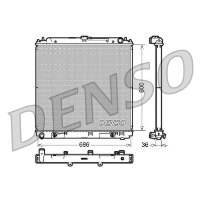 Abbildung von DENSO DRM46032 Kühler, Motorkühlung Aluminium 600 686 36 NISSAN: Pathfinder 3