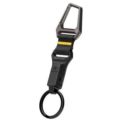Abbildung von Spigen Life Karabiner mit Magnetischer Schlüsselanhänger Abnehmbarer Schlüssel Organizer Auto Carabiner Keychain Schwarz