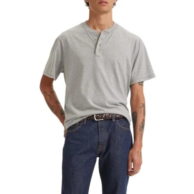 Abbildung von Levi&#039;s Button Henley Tshirt basic, Herren, Größe: Medium, Mid tone grey heather