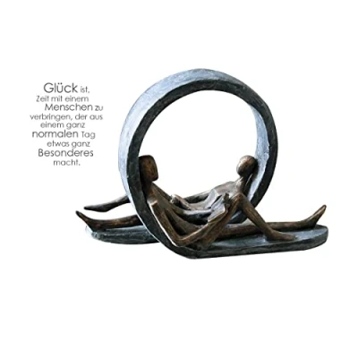Abbildung von Casablanca Deko Skulptur Dekofigur Auszeit aus Kunstharz broncefinish Höhe 22 cm Breite 29,5