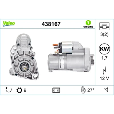 Abbildung von VALEO NEW ORIGINAL PART 438167 Anlasser 12 1,7 9 VOLKSWAGEN: Touareg I