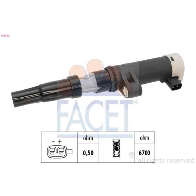 Abbildung von FACET 9.6332 Zündspule RENAULT: TWINGO 2, Modus / Grand Modus, SCENIC DACIA: Sandero I, Logan I MCV, Duster Off Road, OPEL: Vivaro A Combi