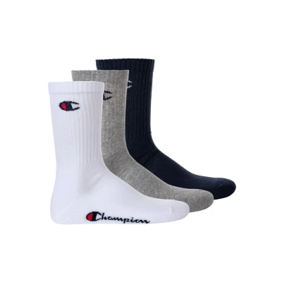 Abbildung von Champion Unisex 3 PAAR Socken, Größe: 39 42, Blau weiß grau