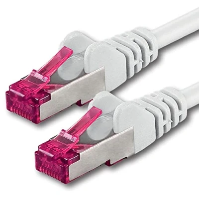 Abbildung von 1aTTack.de 5m weiß 1 Stück Netzwerkkabel Cat6a (10Gb/s) S FTP CAT 6a Lankabel GHMT zertifiziert PIMF 500 MHz Cat5 Cat5e Cat6 Cat7 für Switch, Router, Modem, Internet