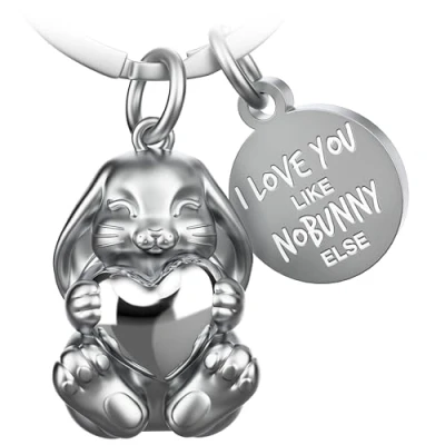 Abbildung von FABACH Hase Schlüsselanhänger Bunny mit Herz Glücksbringer Geschenke Freundin Partner Liebe Paare Jahrestag I love you like nobunny else