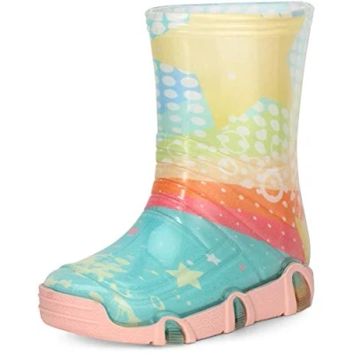 Abbildung von Ladeheid Kinder Mädchen Jungen Gummistiefel SwkBW31 (Türkis Muster 31, 29/30 EU)