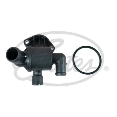 Abbildung von GATES TH58287G1 Kühlwasserthermostat 87 mit Dichtungen Gehäuse VOLKSWAGEN: Crafter 30 50 Van, 35 Minibus, Amarok Pickup