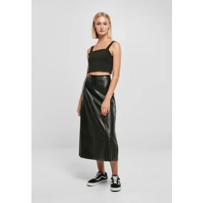 Abbildung von Urban Classics Damen Rock Ladies Synthetic Leather Midi Skirt Black S