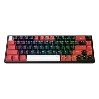 Abbildung von Redragon K631 Pro 65% Wireless RGB Gaming Tastatur, 68 Tasten Hot swap fähige Kompakte Mechanische Tastatur mit Free mod PCB sockel &amp; Dedizierten Pfeiltasten, Leiser Roter Linearschalter
