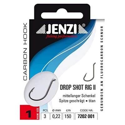 Abbildung von JENZI Drop Shot Rig/Vorfach Größe 2/0 Titan mittellanger Schenkel