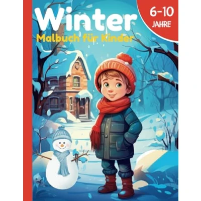 Abbildung von Winter Malbuch für Kinder: 50 Winterliche Ausmalmotive Kinder von 6 10 Jahren Geschenk Jungen und Mädchen
