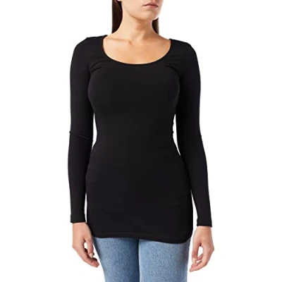 Abbildung von VERO MODA Damen Vmmaxi My Soft Long U neck Noos&#039; Langarmshirt, Schwarz (Black), XS EU