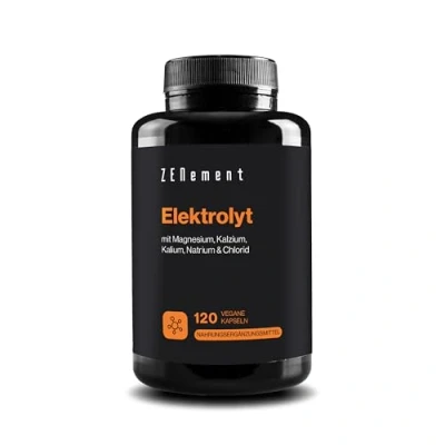 Abbildung von Elektrolyt Komplex, mit Magnesium, Kalzium, Kalium, Natrium &amp; Chlorid Elektrolytgleichgewicht Muskelfunktion Keto Ernährung elektrolyte ohne zucker, vegan, glutenfrei Zenement