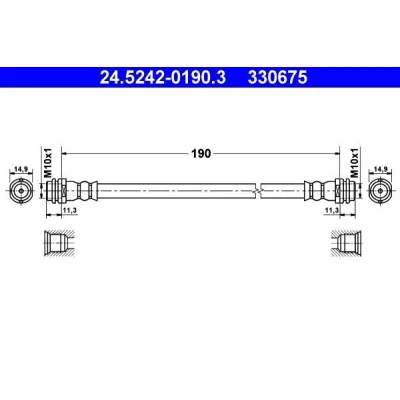Abbildung von ATE 24.5242 0190.3 Bremsschläuche 190 AUDI: A2