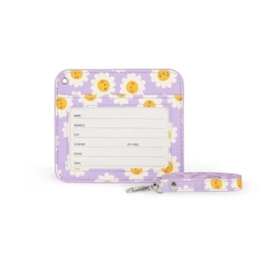 Abbildung von Legami Ausweishalter mit Karabinerverschluss, Kartenhalter Sicherheits Clip Verschluss, 1 transparentes Fenster, Kartenfächer aus PU Leder, Größe 10,4 x 9 cm, Motiv: Daisy
