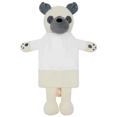 Abbildung von CityComfort Wärmflasche 1L mit Bezug Tier Super Weichem Plüschbezug Hot Water Bottle (Mehrfarbig Mops)
