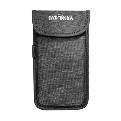 Abbildung von Handyhülle Tatonka Smartphone Case L Innenmaße: 14 x 7 cm Schutzhülle fürs Handy mit Klettverschluss Deckel (off black)