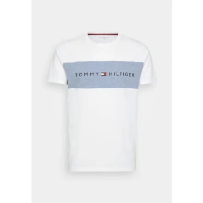 Abbildung von Tommy Hilfiger Original Block LOGO Nachtwäsche Shirt, Herren, Größe: Medium, Optic white