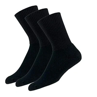 Abbildung von thorlos Unisex Erwachsene Tennis Thick Padded Crew 3 Pair Packs Socks Tennissocken, Schwarz (3 Paar), Large