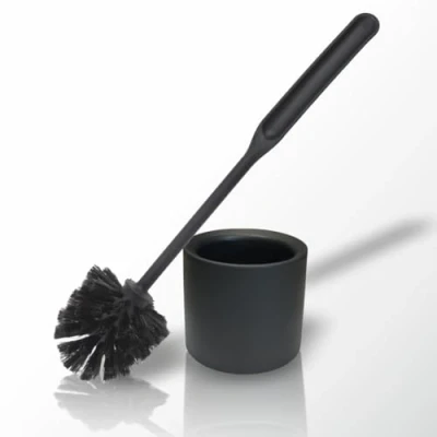 Abbildung von York Klobürste Toilettenbürste WC Bürste Mit Halter Garnitur Toilettenreinigung Für Hotel Gasthof Pension Restaurant Modern Schwarz Matt 35 x 11 cm