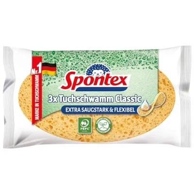 Abbildung von Spontex Tuchschwamm Classic, super saugstarke Tuchschwämme, universell einsetzbar (1 x 3er Pack)
