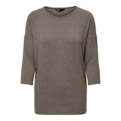 Abbildung von ONLY Damen Dünner Strickpullover 3/4 Langarm Rundhals Shirt Knitted Basic Stretch Sweater ONLGLAMOUR, Farben:Braun 2, Größe:S