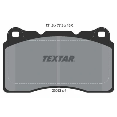 Abbildung von TEXTAR 2309203 Bremsbelagsatz nicht für Verschleißwarnanzeiger vorbereitet RENAULT: MEGANE 3 Coupe