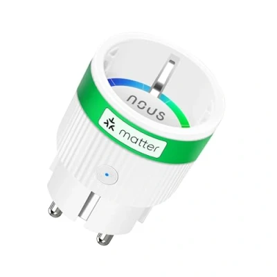 Abbildung von NOUS Matter Smart Steckdose mit Stromverbrauch,16A 3840W, Kompatibel Alexa, Google Home, Tuya, Apple Things, App Fernbedienung, 2.4 GHz WiFi, IP20