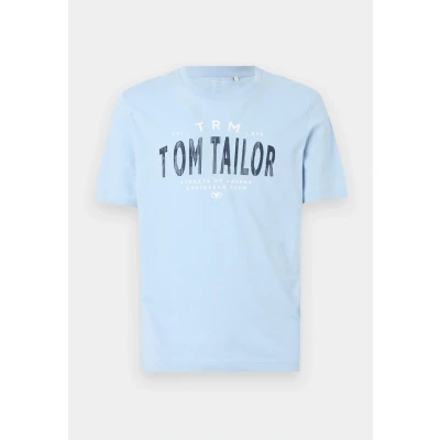 Abbildung von TOM Tailor SLUB Tshirt print, Herren, Größe: Small, Light powder blue