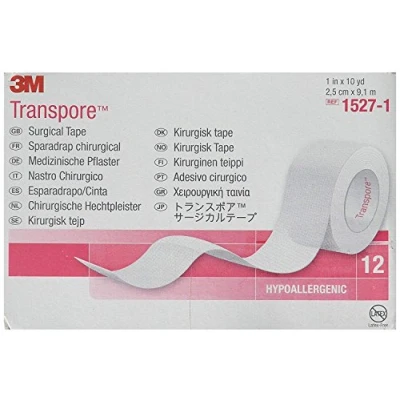 Abbildung von Transpore 3M Klebeband, 2,5 cm x 9,1 m, Box: 12