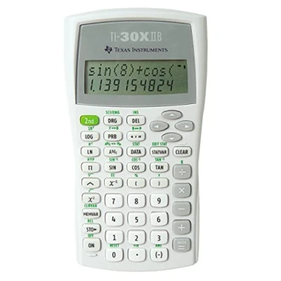 Abbildung von Texas Instruments TI 30 XIIB Schulrechner (zweizeilig, Batteriebetrieb) Weiß