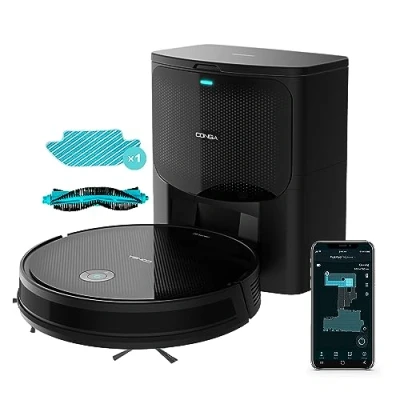 Abbildung von Cecotec Staubsaugerroboter mit Selbstentleerungsbasis Conga 2499 Ultra Home Advanced, Gyroskop Technologie, 2100Pa, App, Multifunktionsbürste, 2 Seitenbürsten, Mop, automatische Beutelerkennung 3L
