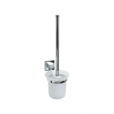 Abbildung von Fackelmann Toilettenbürste mit Halter MARE, WC Garnitur, Bürste verchromter Wandhalterung (Farbe: Silber/Milchig), Menge: 1 Stück