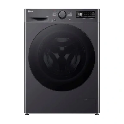 Abbildung von LG V5WD95SLIMB, Klasse A/E, SLIM Waschtrockner, 9 5kg Waschen/Trocknen, AI Direct Drive, Tiefenreinigung mit Dampf, TurboWash 360, Sicherheitsglastür, AquaLock, 60 x 53.5 85cm ꟷ Schwarz