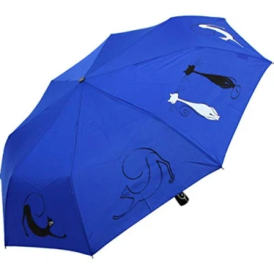 Abbildung von Doppler Mini Taschenschirm Auf Zu Automatik Cats Friends Blue
