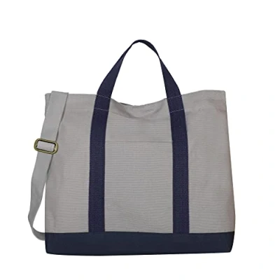 Abbildung von Eco Right Handtasche &amp; Einkaufstasche Groß, Strandtasche, Badetasche, Canvas Arbeitstasche Herren mit Crossbody Henkel