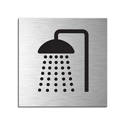 Abbildung von Schild Dusche Türschild 120 x mm Aluminiumschild selbstklebend Ofform Design Nr.17160 S