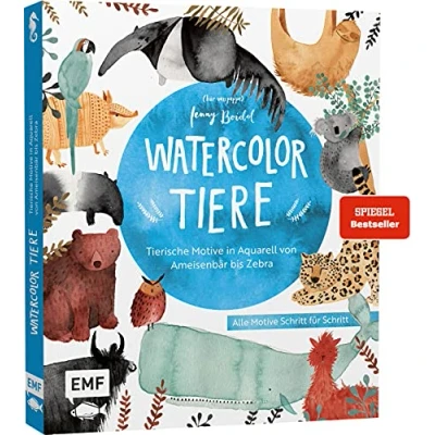 Abbildung von Watercolor Tiere: Tierische Motive in Aquarell von Ameisenbär bis Zebra: Alle Schritt für