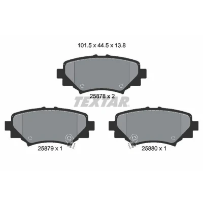 Abbildung von TEXTAR 2587801 Bremsbelagsatz mit akustischer Verschleißwarnung MAZDA: 3 Hatchback, Saloon, Box Body / Hatchback