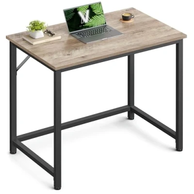 Abbildung von VASAGLE Tisch, Computertisch, Bürotisch, 80 x 50 76 cm, für Arbeitszimmer, Schlafzimmer, Wohnzimmer, Greige meliert tintenschwarz LWD038B02V1