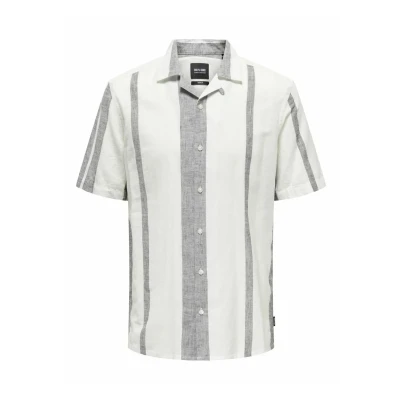 Abbildung von Only &amp; Sons Scaiden Striperesort NOOS Hemd, Herren, Größe: XS, Cloud dancer